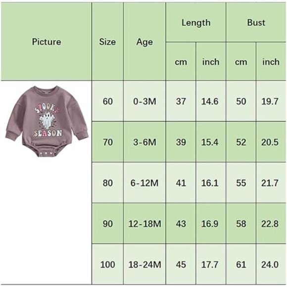 Newborn Halloween Outfit‎ Girl Boy Spooky Season Romper Bubble Sweatshirt - Picture 7 of 7